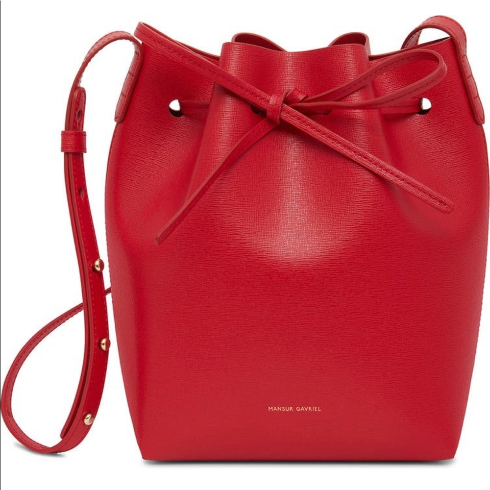 Mansur Gavriel Mini Red Bucket Bag